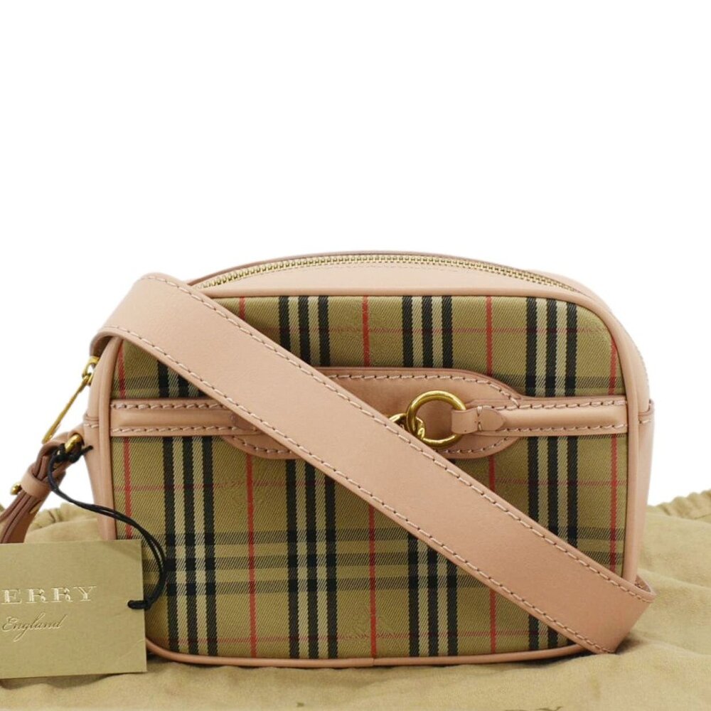 Burberry  1983 Knight Check Link Leather Crossbody Belt Bag Pink - Picture 3 of 12